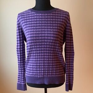 Talbots Purple Plaid Women's Sweater